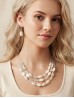 Fashion Diamond Beads Necklace and Earrings Set